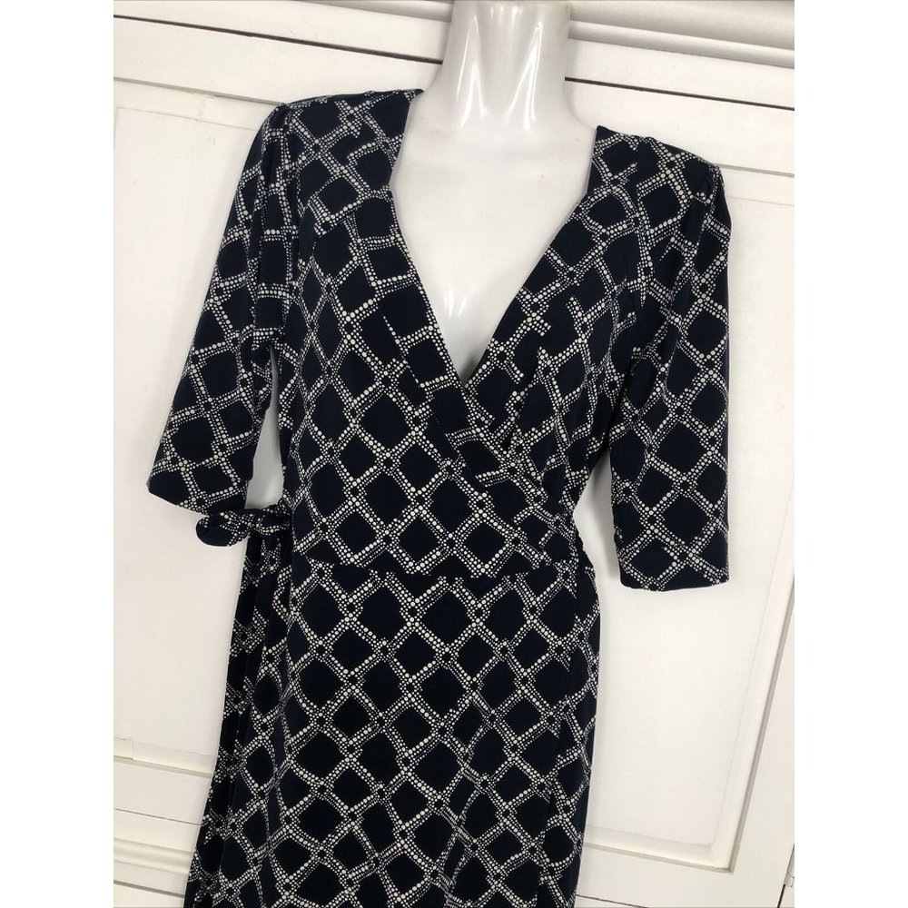 Merona Faux Wrap Dress Size Small Navy